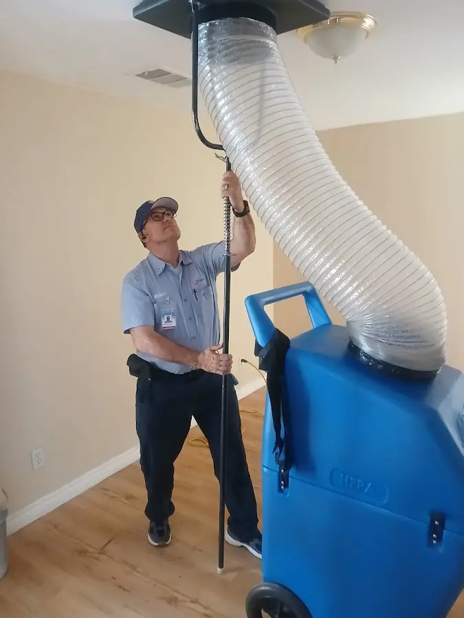 Mini Split Installation technician using HEPA equipment in Tyler